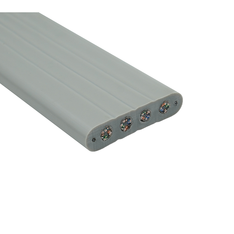 کابل مسطح آسانسور با سیم استیل و 4 کابل وصله Cat6