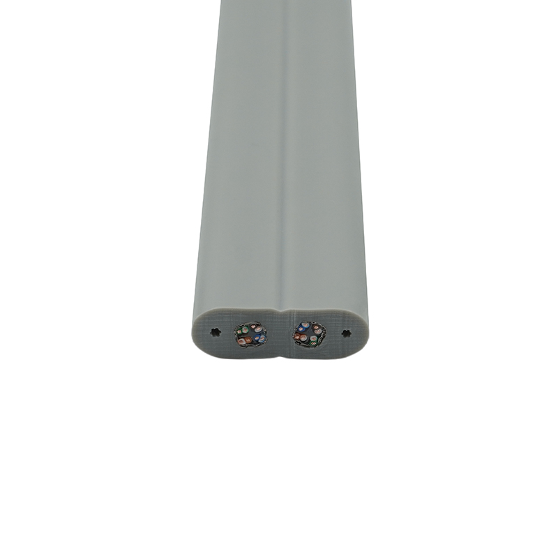 کابل مسطح آسانسور با سیم استیل و 2 کابل وصله Cat6