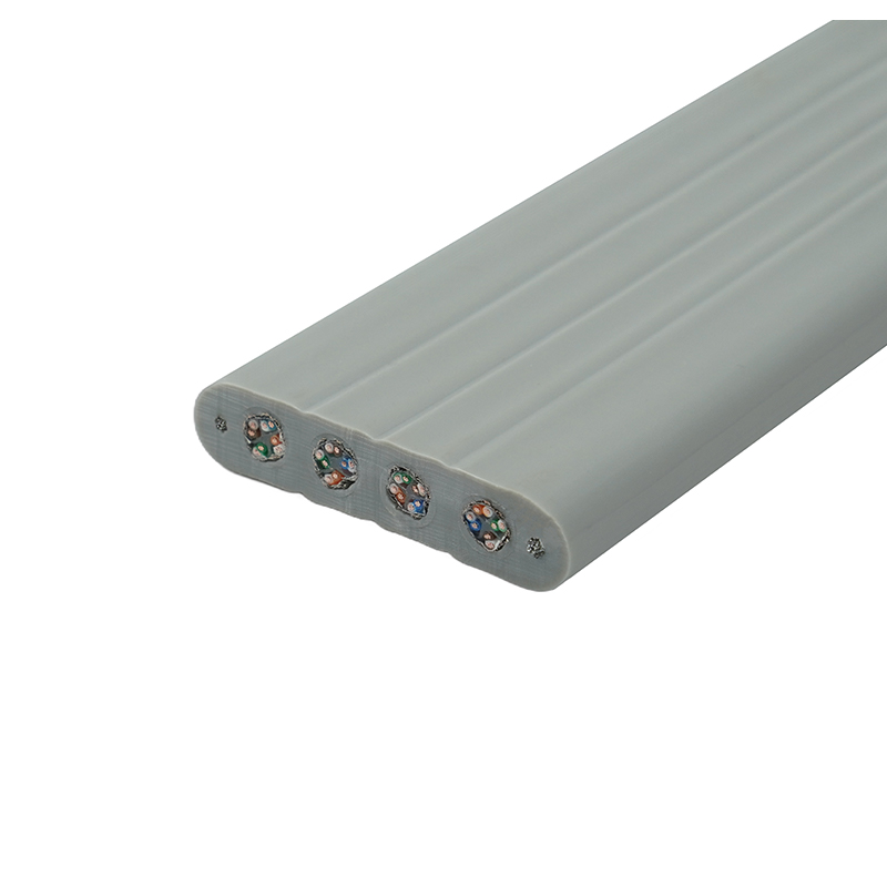 کابل مسطح آسانسور با سیم استیل و 4 کابل وصله Cat6
