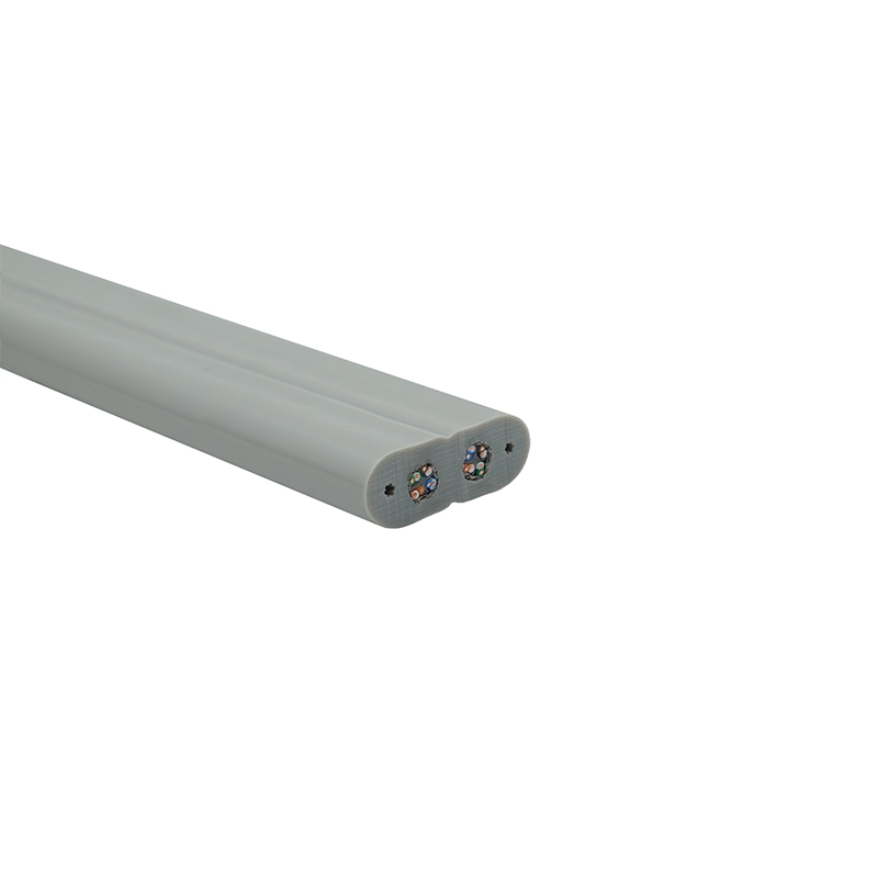 کابل مسطح آسانسور با سیم استیل و 2 کابل وصله Cat6