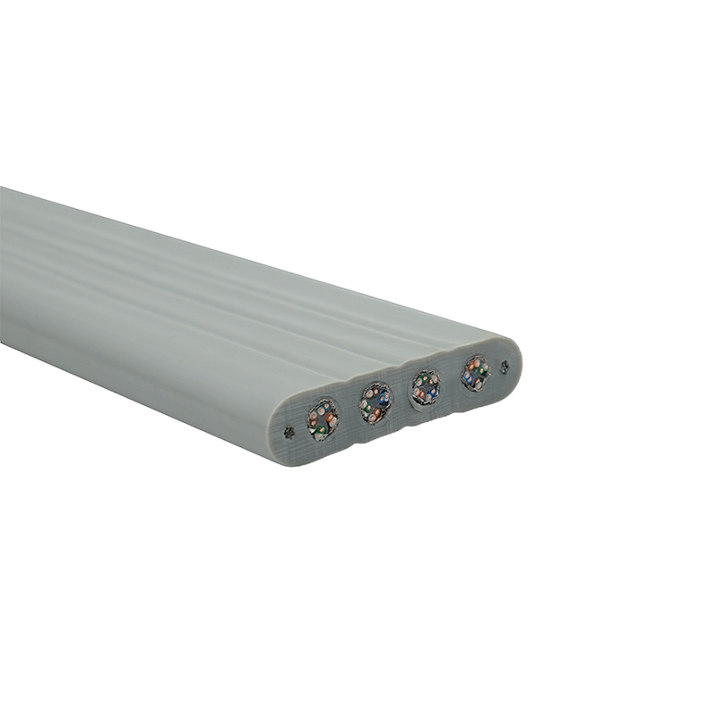 کابل مسطح آسانسور با سیم استیل و 4 کابل وصله Cat6